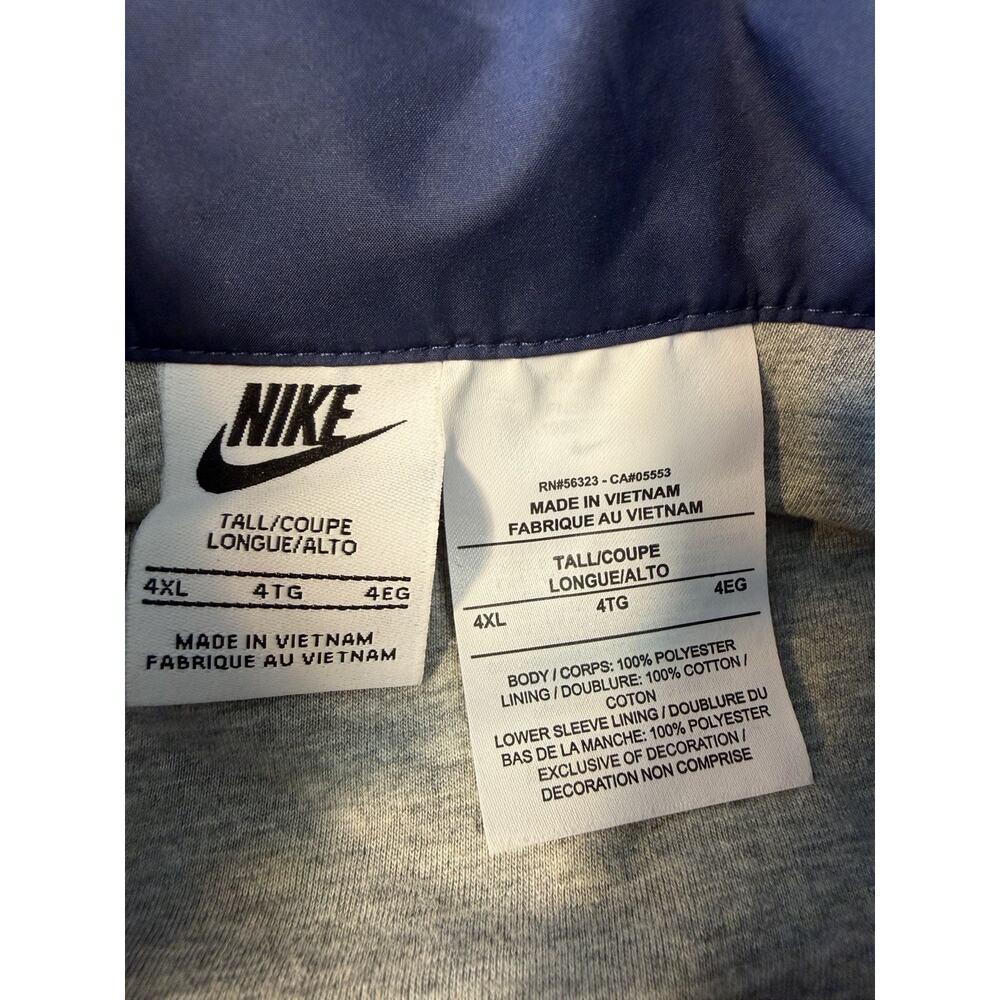 Men's Nike Big & Tall Navy Blue Club Coaches Jacket Size 4XL-Tall Classic Snap - Picture 4 of 7